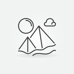 Egypt Pyramids vector concept simple icon in thin line style