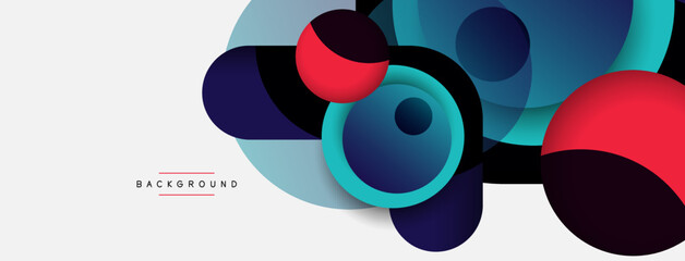 Circle and round shapes abstract background. Vector illustration for wallpaper banner background or landing page