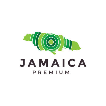 jamaican map art logo design vector graphic illustration
