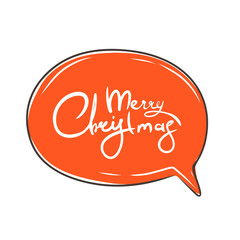 Set christmas speech bubbles on white background. with the words Merry Christmas, vector message or communication icon.
