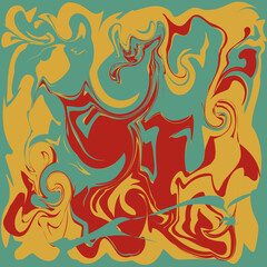 Square shaped Liquid pattern in red yellow and green colors