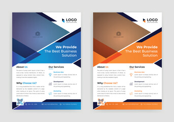 Modern corporate business flyer template with abstract shapes