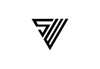 initial letter SW logo triangle initial company icon business background illustration