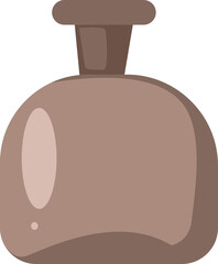 glass vase or aesthetic perfume container in classic dark brown color with antique shape