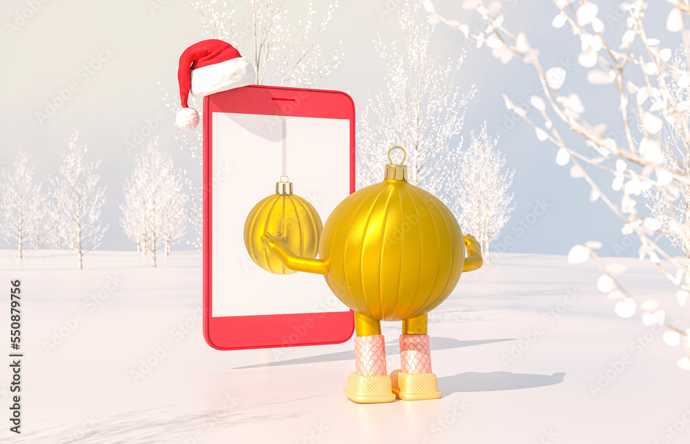 Poster christmas ball avatars join in virtual winter christmas forest party event. metaverse virtual event 