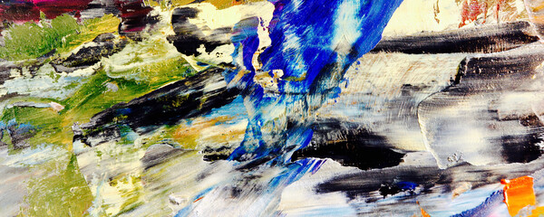 Color texture. Hand drawn oil painting on canvas. Abstract art background. Modern, contemporary art. Colorful canvas. Wall decor background	