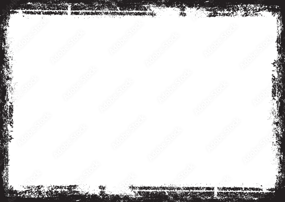 Leinwandbilder vector frames. rectangles for image. distress texture . grunge black borders isolated on the backgro