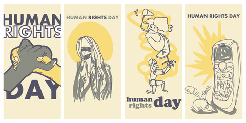 Poster design for Human Rights Day set on vector file and isolated background.