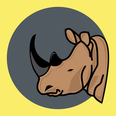 Rhinoceros Head Logo Design