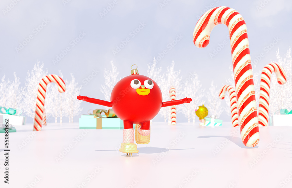 Poster christmas ball avatars join in virtual winter christmas forest party event. metaverse virtual event 