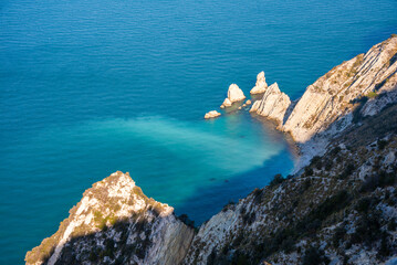 Beautiful rocky coast in Mediterranean sea seen from above
