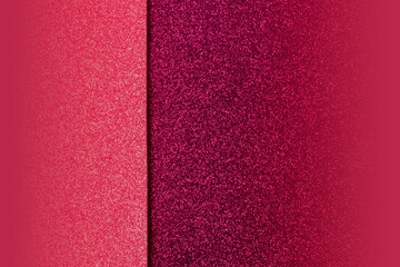 Fototapeta premium Viva Magenta - color of the year 2023. Trendy color sample. Shiny and glittering surfaces. Abstract background with copy space. Events, celebrations. Texture with glitter.