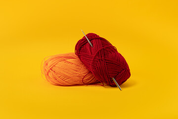 Balls of yarn and a crochet hook.