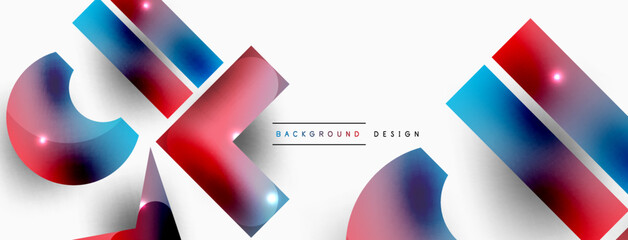 Dynamic composition, shiny geometric shapes abstract background. Trendy techno business template for wallpaper, banner, background or landing