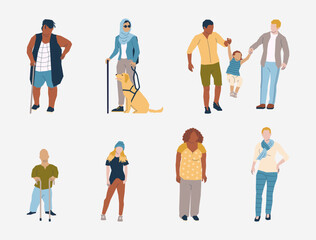 Fototapeta premium Diversity & Inclusion vector in flat design