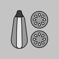 Zucchini vector icon. Vegetable symbol