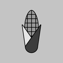 Corncob vector icon. Vegetable symbol
