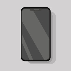 black mobile phone icon. Flat design style. Vector illustration