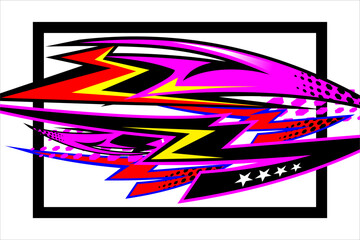 racing background vector design with unique patterns and bright color combinations such as purple, pink and others with star and stripe effects