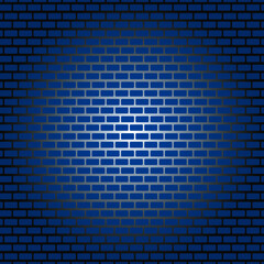 Brick wall background. Wallpaper is dark blue with shadows on the edges - 550883782