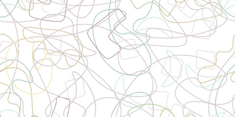 Chaotic Simple Seamless Pattern Textile One Line