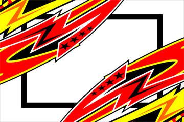 racing background vector design with unique patterns and bright color combinations like red and others with star and stripe effects