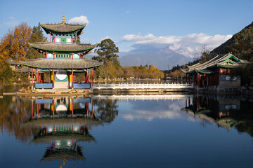 beautiful scenery of the black dragon pool Lijiang City