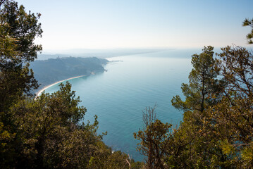 Fototapeta na wymiar Beautiful rocky coast in Mediterranean sea seen from above