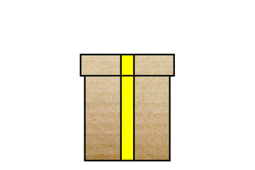 Cardboard Gift Box – illustration with original cardboard