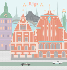 Fototapeta premium travel to Latvia - riga city