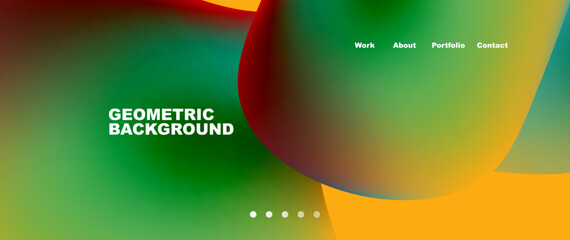 Liquid shapes with flowing gradient colors. Round elements and circles. Vector illustration for wallpaper, banner, background, leaflet, catalog, cover, flyer