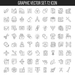 Graphic and web design line icons. Linear icons in a modern style