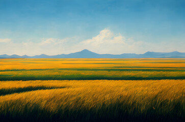 Beautiful golden pastures stretching to the horizon. 