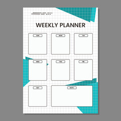 Fototapeta na wymiar Minimal weekly planner template vector