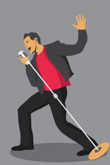 man sing with microphone vector