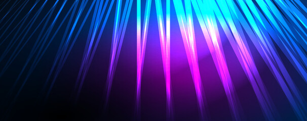 Obraz premium Light beams, neon lines abstract background. Vector Illustration For Wallpaper, Banner, Background, Card, Book Illustration, landing page