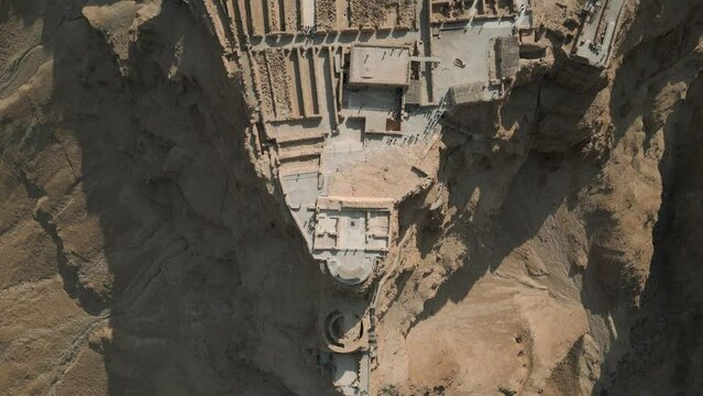 Aerial shot of Masada fortress in Israel