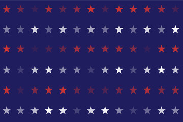 USA Flag Stars and Stripes Seamless Pattern, 4th of July Red, Blue, White Stars and Lines Background for Celebration Holiday, American President Day, memorial day, Vector Illustration