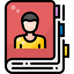 Contact List Notebook User Avatar Profile filled color line icon