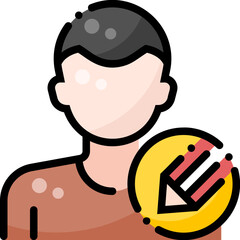 Edit Write Compose Male Man Boy Person User Avatar Profile filled color line icon