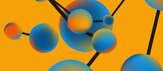 Line points connections geometric abstract background