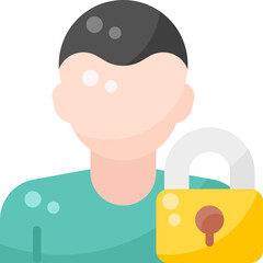 Lock Master Key Privacy Male Man Boy Person User Avatar Profile flat icon