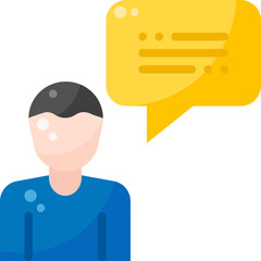 Talk Speech Speak Male Man Boy Person User Avatar Profile flat icon