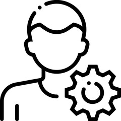 Obraz premium Setting Configuration Preference Male Man Boy Person User Avatar Profile line icon