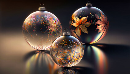 Obraz na płótnie Canvas Christmas time. Christmas Baubles. Merry Christmas. Digital art image.