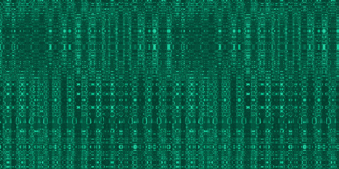 Seamless dark emerald green shiny disco ball, tinsel, glitter or glass refraction Christmas background texture. Festive sparkly kaleidoscope light effect winter xmas holiday banner backdrop pattern..