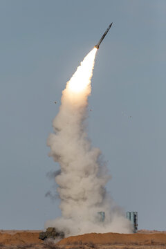 Launch of a military anti-aircraft missile.