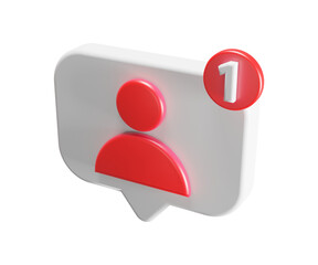 	
3d Icon Message Notification with transparent background