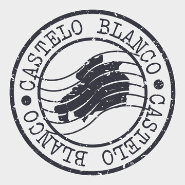 Castelo Branco, Portugal Stamp Map Postal. Silhouette. Passport Round Design. Vector Icon. Design Retro Travel National Symbol.
