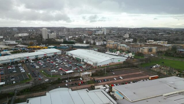 Aerial view of the Aberdeen city in Scotland
